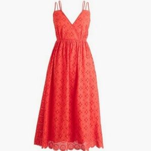 NWT J. Crew Eyelet Double Strap Midi Dress